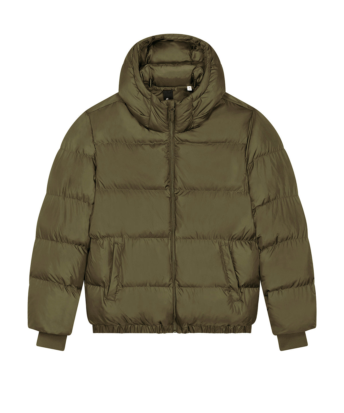 Tryck din logga på Jackor från Stanley/Stella - Anpassa Unisex Pufferjacka i oversize-modell i färgen Khaki för företag, föreningar och privatpersoner