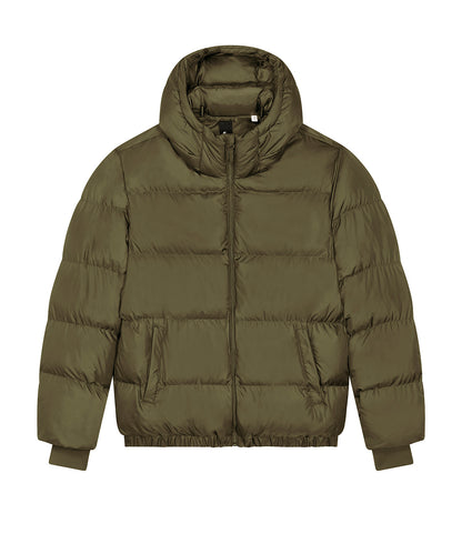 Tryck din logga på Jackor från Stanley/Stella - Anpassa Unisex Pufferjacka i oversize-modell i färgen Khaki för företag, föreningar och privatpersoner