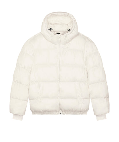 Tryck din logga på Jackor från Stanley/Stella - Anpassa Unisex Pufferjacka i oversize-modell i färgen Off Vit för företag, föreningar och privatpersoner