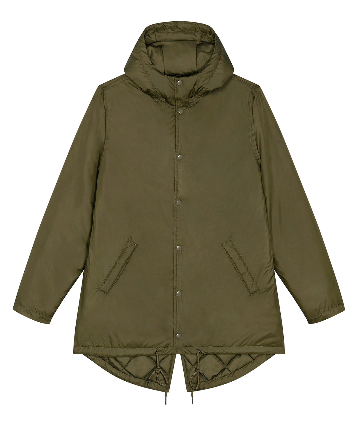 Tryck din logga på Jackor från Stanley/Stella - Anpassa Vadderad parkasjacka för unisex i färgen Khaki för företag, föreningar och privatpersoner