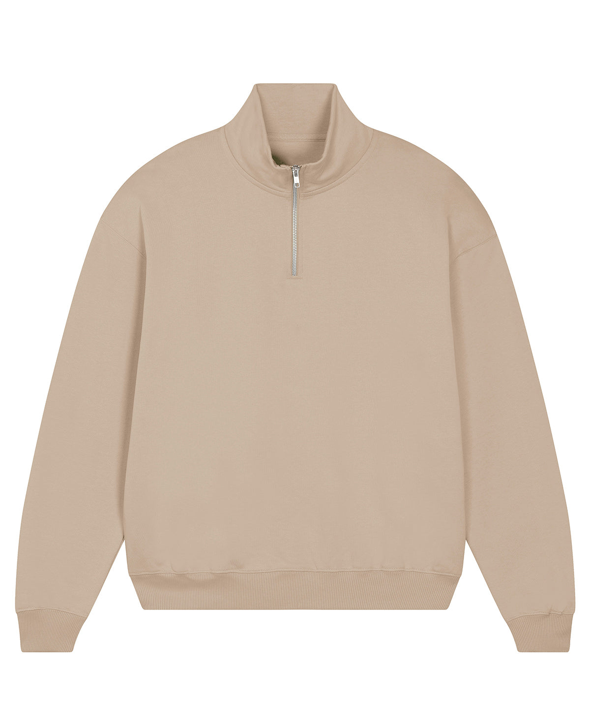 Tryck din logga på Sweatshirts från Stanley/Stella - Anpassa Stanley Stella - Unisex Miller Dry Tröja med 1/4 dragkedja i färgen Beige för företag, föreningar och privatpersoner