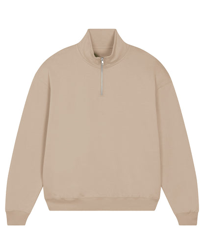 Tryck din logga på Sweatshirts från Stanley/Stella - Anpassa Stanley Stella - Unisex Miller Dry Tröja med 1/4 dragkedja i färgen Beige för företag, föreningar och privatpersoner