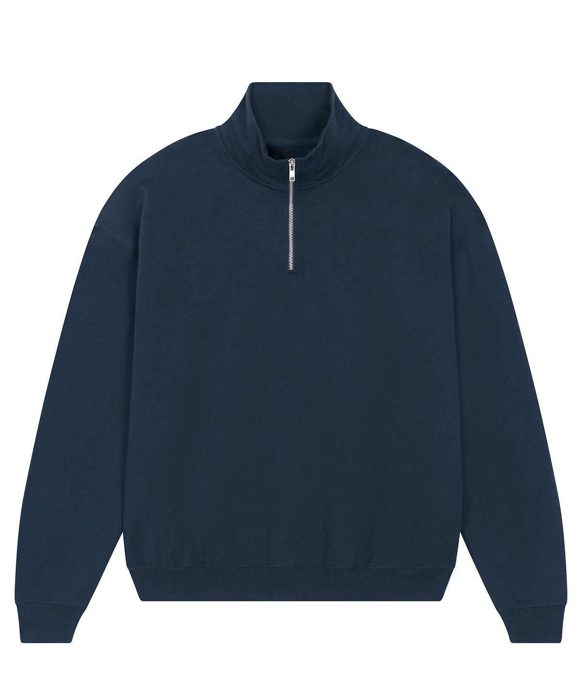 Tryck din logga på Sweatshirts från Stanley/Stella - Anpassa Stanley Stella - Unisex Miller Dry Tröja med 1/4 dragkedja i färgen Marinblå för företag, föreningar och privatpersoner
