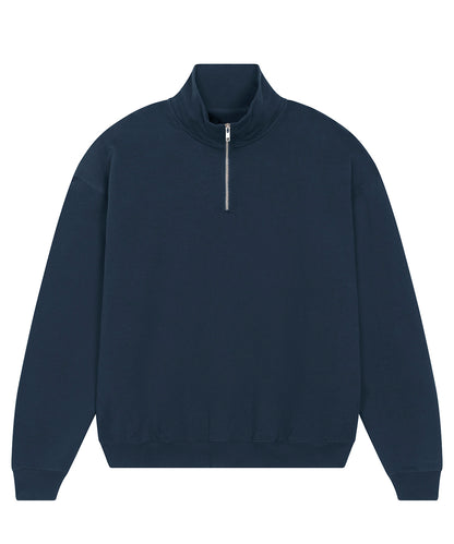 Tryck din logga på Sweatshirts från Stanley/Stella - Anpassa Stanley Stella - Unisex Miller Dry Tröja med 1/4 dragkedja i färgen Marinblå för företag, föreningar och privatpersoner