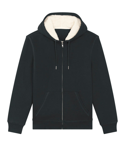 Tryck din logga på Hoodies från Stanley/Stella - Anpassa Stanley Stella - Hygger Sherpa Sweatshirt i färgen Svart för företag, föreningar och privatpersoner