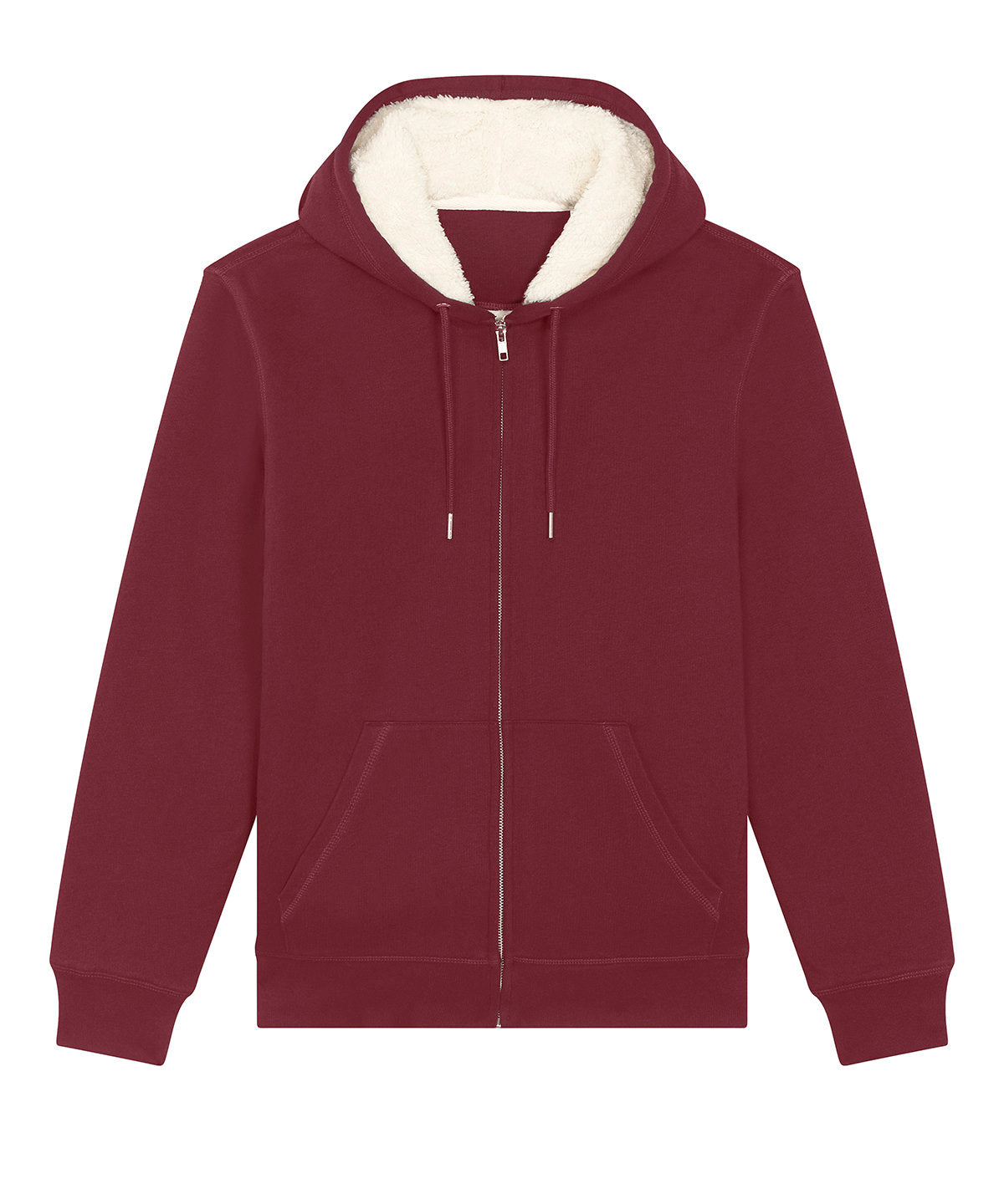 Tryck din logga på Hoodies från Stanley/Stella - Anpassa Stanley Stella - Hygger Sherpa Sweatshirt i färgen Burgundy för företag, föreningar och privatpersoner