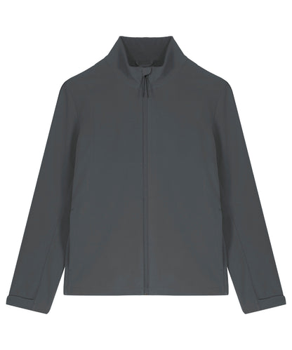 Tryck din logga på Softshelljackor från Stanley/Stella - Anpassa Stanley Navigator softshell i färgen Mörkgrå för företag, föreningar och privatpersoner