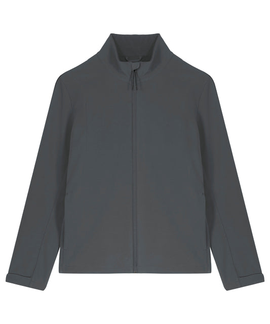 Tryck din logga på Softshelljackor från Stanley/Stella - Anpassa Stanley Navigator softshell i färgen Mörkgrå för företag, föreningar och privatpersoner