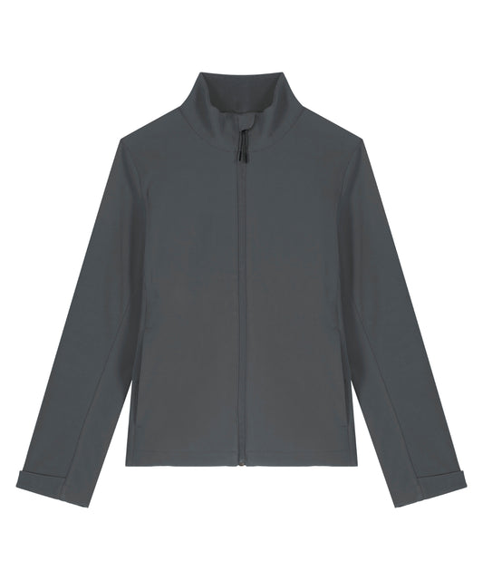 Tryck din logga på Softshelljackor från Stanley/Stella - Anpassa Dam Stella Navigator softshell i färgen Mörkgrå för företag, föreningar och privatpersoner