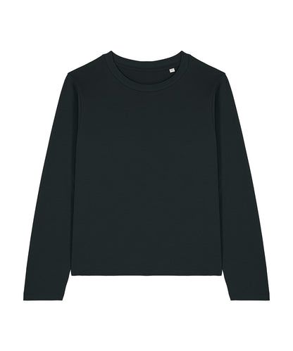 Tryck din logga på T-shirts från Stanley/Stella - Anpassa Stella Muser Långärmad T-shirt – Dam i färgen Svart för företag, föreningar och privatpersoner