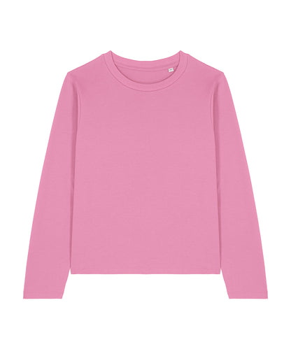 Tryck din logga på T-shirts från Stanley/Stella - Anpassa Stella Muser Långärmad T-shirt – Dam i färgen Mellanrosa för företag, föreningar och privatpersoner