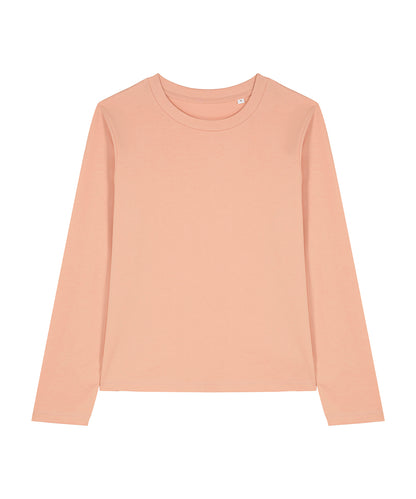 Tryck din logga på T-shirts från Stanley/Stella - Anpassa Stella Muser Långärmad T-shirt – Dam i färgen Ljus orange för företag, föreningar och privatpersoner
