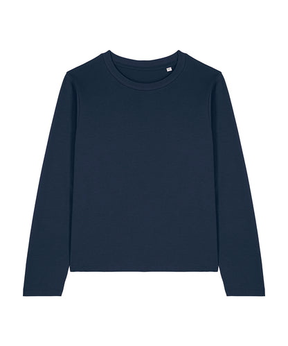 Tryck din logga på T-shirts från Stanley/Stella - Anpassa Stella Muser Långärmad T-shirt – Dam i färgen Marinblå för företag, föreningar och privatpersoner