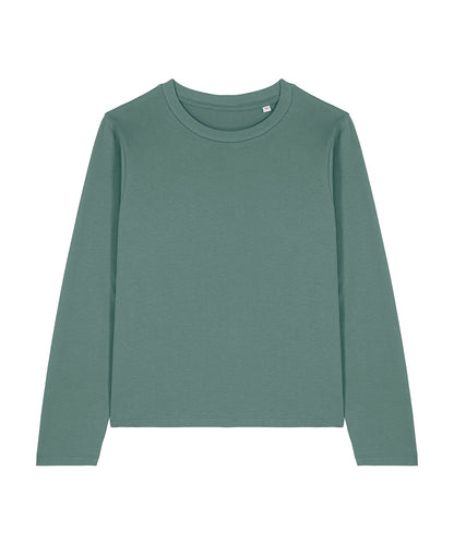 Tryck din logga på T-shirts från Stanley/Stella - Anpassa Stella Muser Långärmad T-shirt – Dam i färgen Mörkgrön för företag, föreningar och privatpersoner