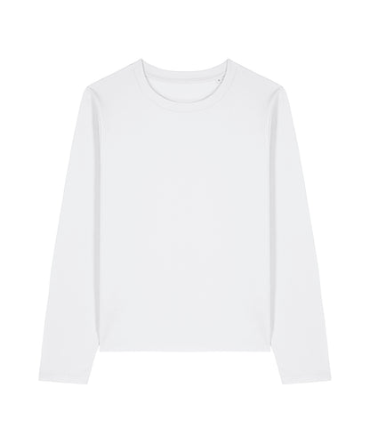 Tryck din logga på T-shirts från Stanley/Stella - Anpassa Stella Muser Långärmad T-shirt – Dam i färgen Vit för företag, föreningar och privatpersoner