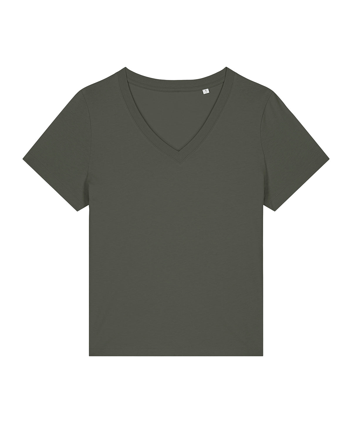 Tryck din logga på T-shirts från Stanley/Stella - Anpassa Stella Isla V-neck T-shirt – Dam i färgen Khaki för företag, föreningar och privatpersoner