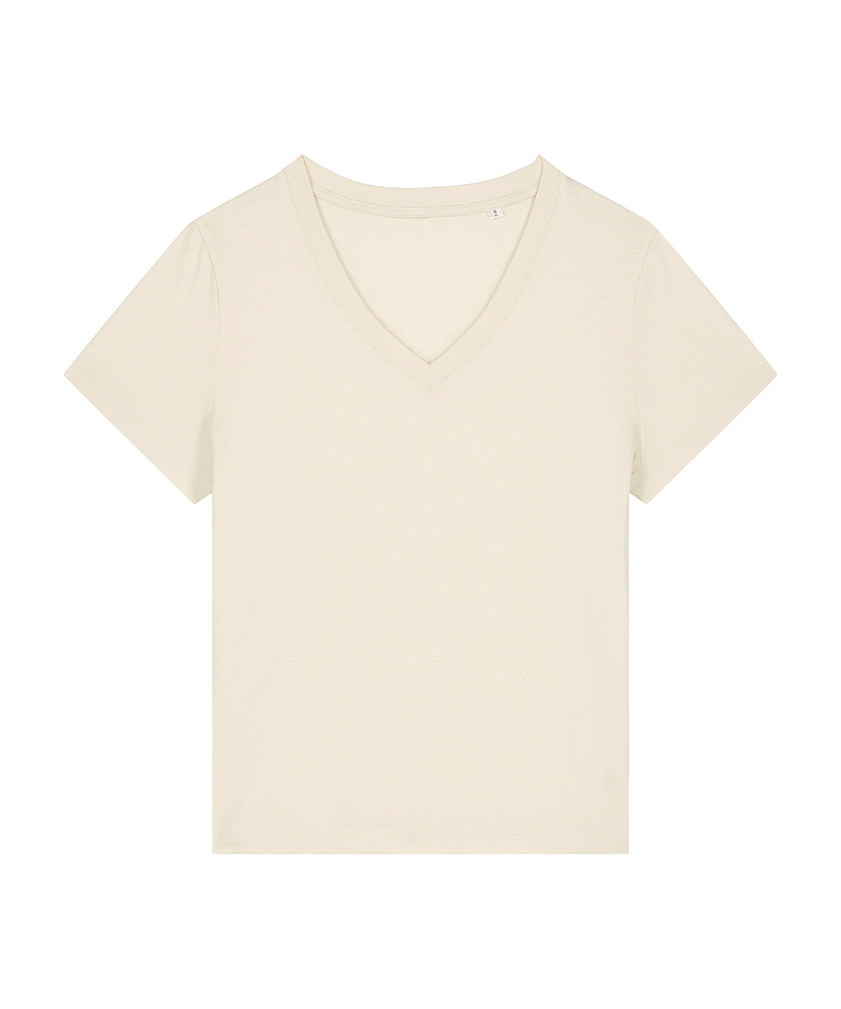 Tryck din logga på T-shirts från Stanley/Stella - Anpassa Stella Isla V-neck T-shirt – Dam i färgen Naturligt för företag, föreningar och privatpersoner
