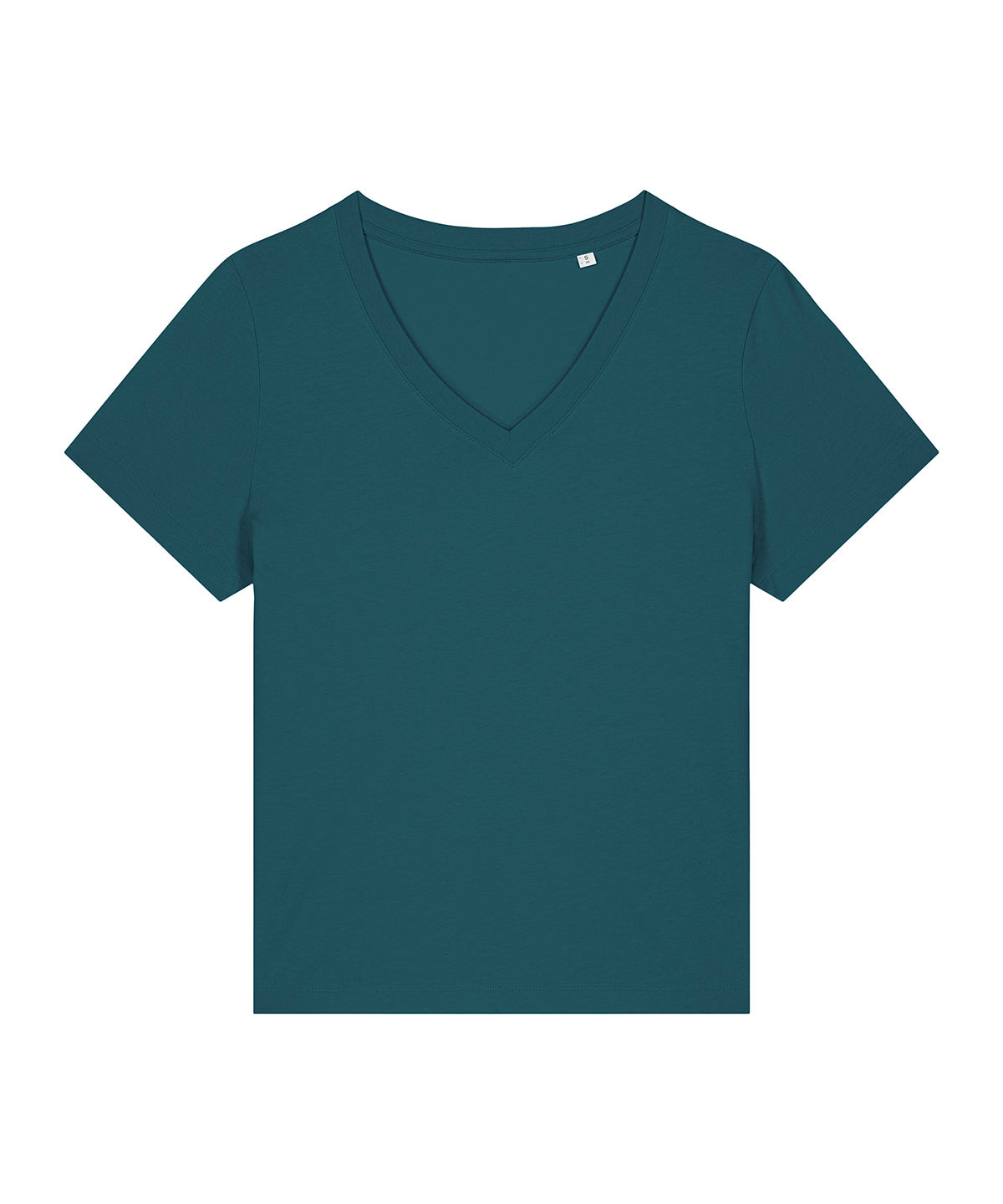 Tryck din logga på T-shirts från Stanley/Stella - Anpassa Stella Isla V-neck T-shirt – Dam i färgen Teal för företag, föreningar och privatpersoner