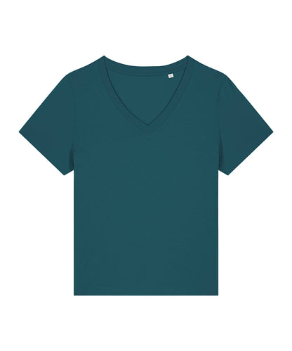 Tryck din logga på T-shirts från Stanley/Stella - Anpassa Stella Isla V-neck T-shirt – Dam i färgen Teal för företag, föreningar och privatpersoner