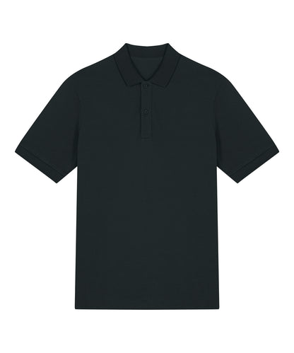 Tryck din logga på Piké från Stanley/Stella - Anpassa Stanley Stella - Prepster 2.0 Premium Piké, Unisex i färgen Svart för företag, föreningar och privatpersoner