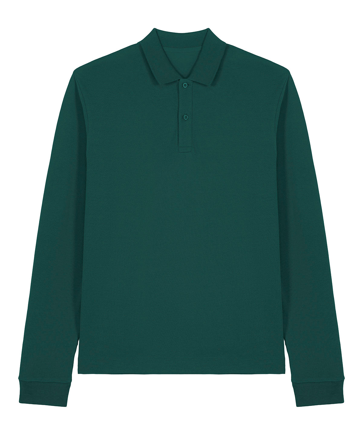 Tryck din logga på Piké från Stanley/Stella - Anpassa Stanley/Stella Prepster 2.0 Long Sleeve Polo - Unisex i färgen Mörkgrön för företag, föreningar och privatpersoner