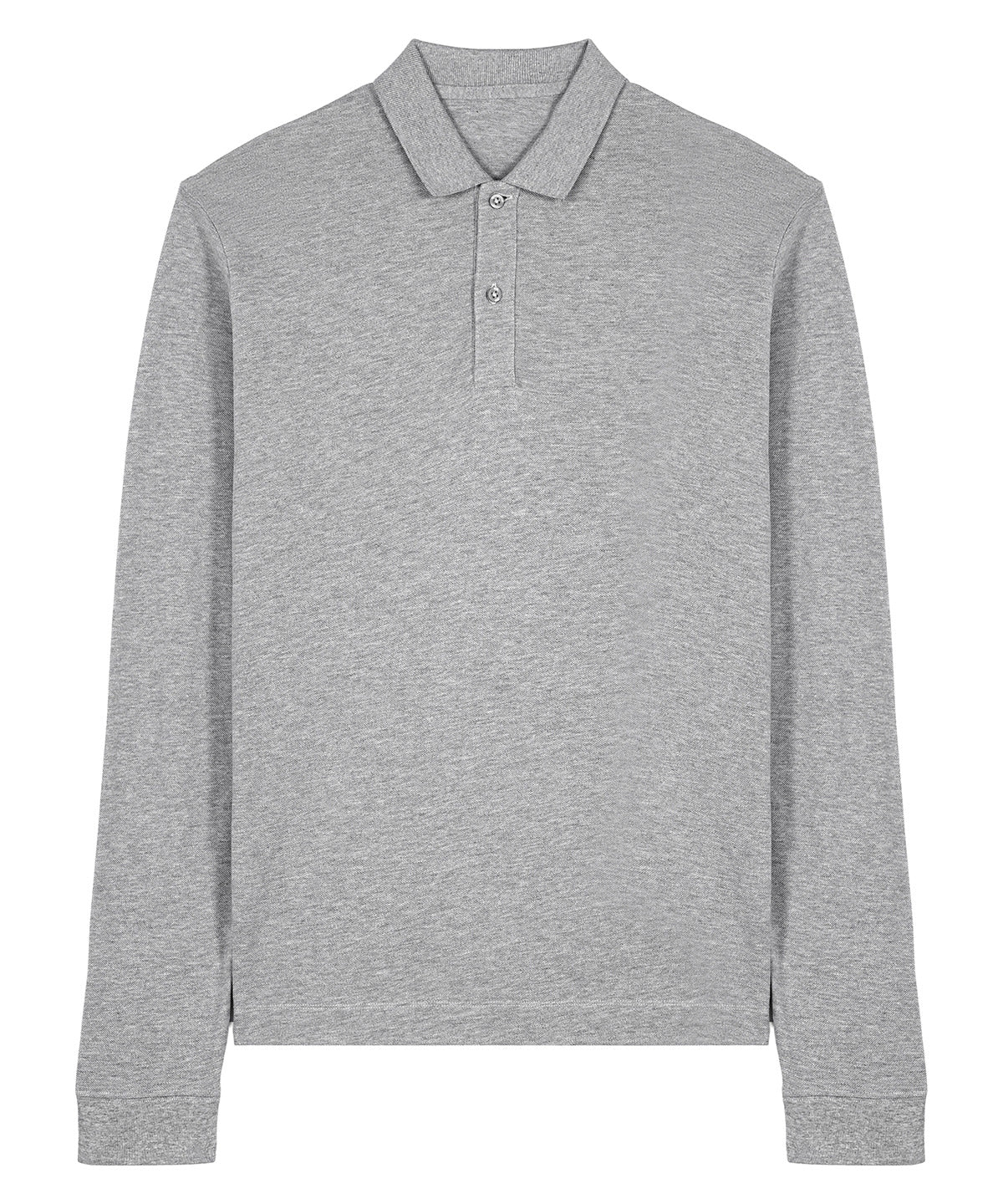 Tryck din logga på Piké från Stanley/Stella - Anpassa Stanley/Stella Prepster 2.0 Long Sleeve Polo - Unisex i färgen Mellangrå för företag, föreningar och privatpersoner