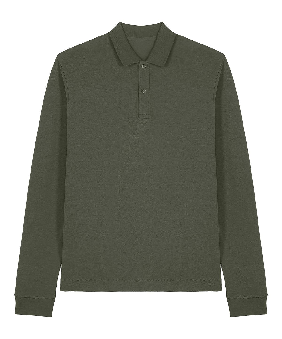 Tryck din logga på Piké från Stanley/Stella - Anpassa Stanley/Stella Prepster 2.0 Long Sleeve Polo - Unisex i färgen Khaki för företag, föreningar och privatpersoner