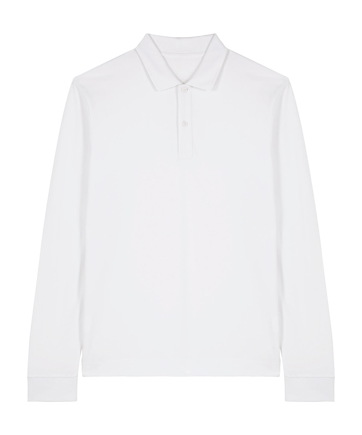 Tryck din logga på Piké från Stanley/Stella - Anpassa Stanley/Stella Prepster 2.0 Long Sleeve Polo - Unisex i färgen Vit för företag, föreningar och privatpersoner