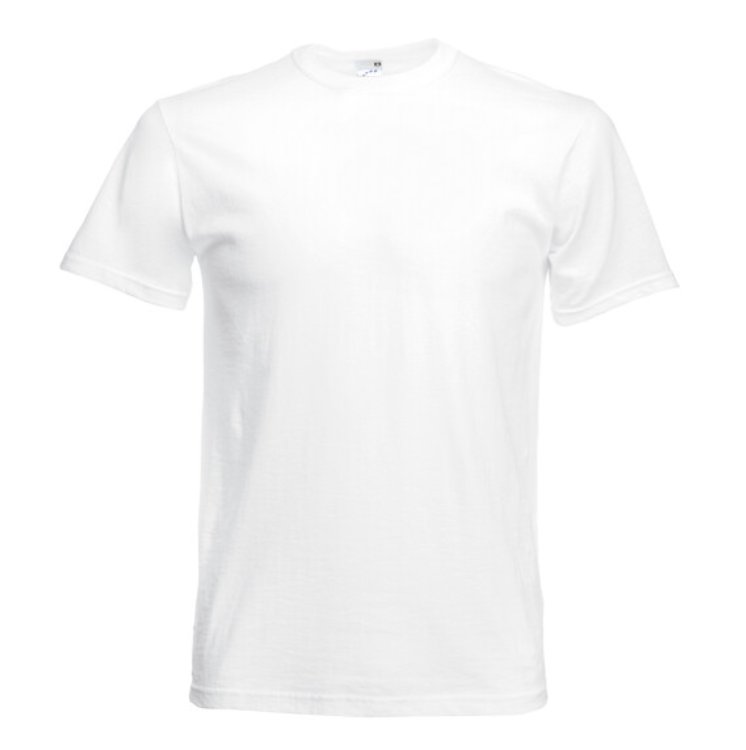 Tryck din logga på T-shirts design från Fruit of the Loom - Anpassa Fruit of the Loom Original T – Klassisk T-shirt för Vardag och Tryck i färgen Vitt för företag, föreningar och privatpersoner