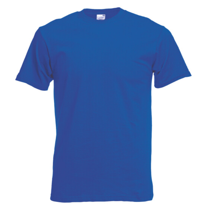 Tryck din logga på T-shirts design från Fruit of the Loom - Anpassa Fruit of the Loom Original T – Klassisk T-shirt för Vardag och Tryck i färgen Blå för företag, föreningar och privatpersoner