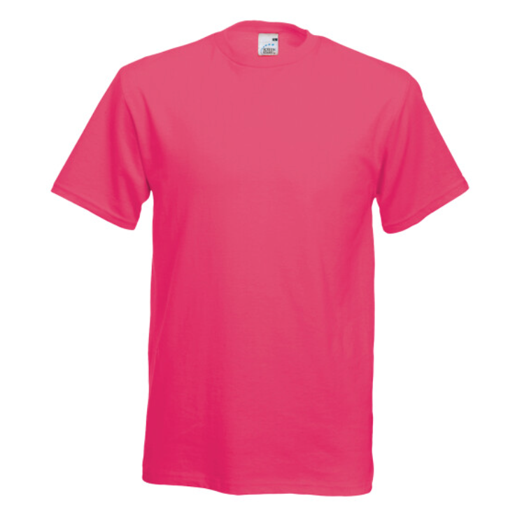 Tryck din logga på T-shirts design från Fruit of the Loom - Anpassa Fruit of the Loom Original T – Klassisk T-shirt för Vardag och Tryck i färgen Rosa för företag, föreningar och privatpersoner