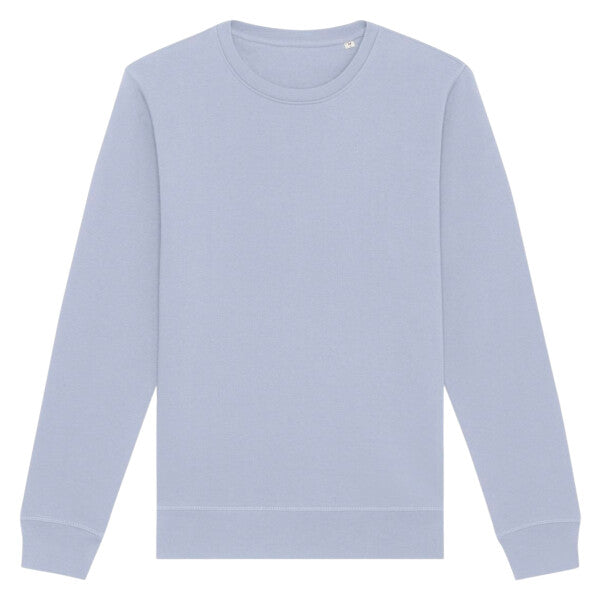 Tryck din logga på Sweatshirts design från Stanley/Stella - Anpassa Stanley/Stella Roller – Klassisk Sweatshirt i 100 % Ekologisk Bomull i färgen Dusty Blue för företag, föreningar och privatpersoner