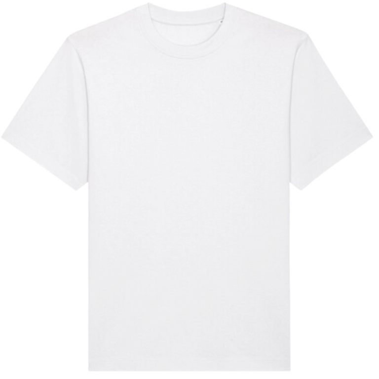 Tryck din logga på T-shirts design från Stanley/Stella - Anpassa Stanley/Stella Freestyler – T-shirt i Relaxed Fit och Tjockare Material i färgen White för företag, föreningar och privatpersoner
