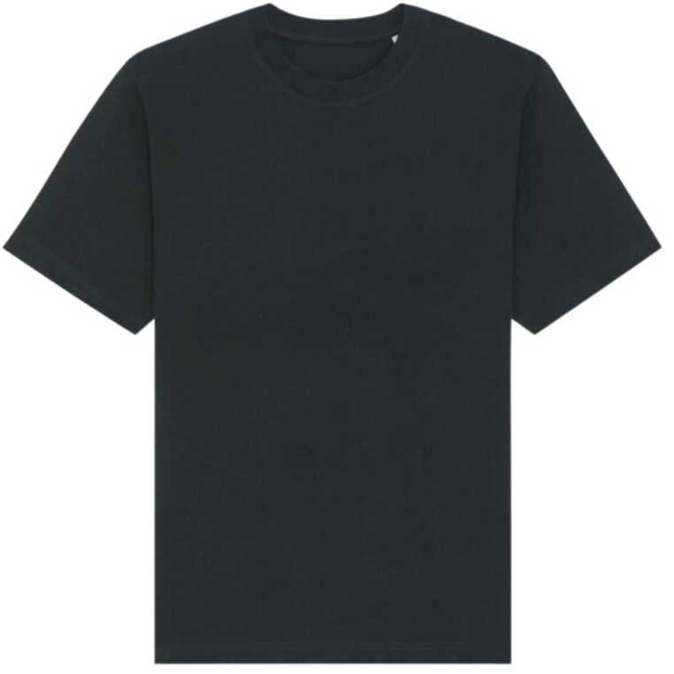 Tryck din logga på T-shirts design från Stanley/Stella - Anpassa Stanley/Stella Freestyler – T-shirt i Relaxed Fit och Tjockare Material i färgen Black för företag, föreningar och privatpersoner