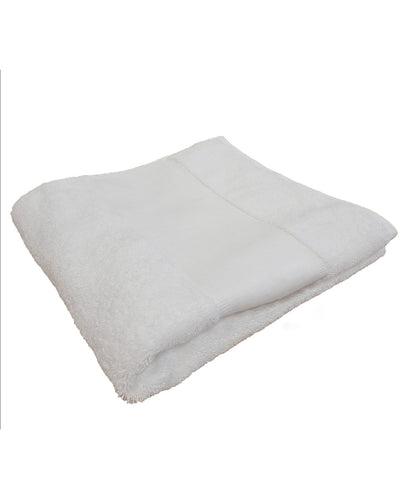 Tryck din logga på Handdukar från Towel City - Anpassa Ekologisk handduk med tryckbar kant i färgen Vit One Size för företag, föreningar och privatpersoner