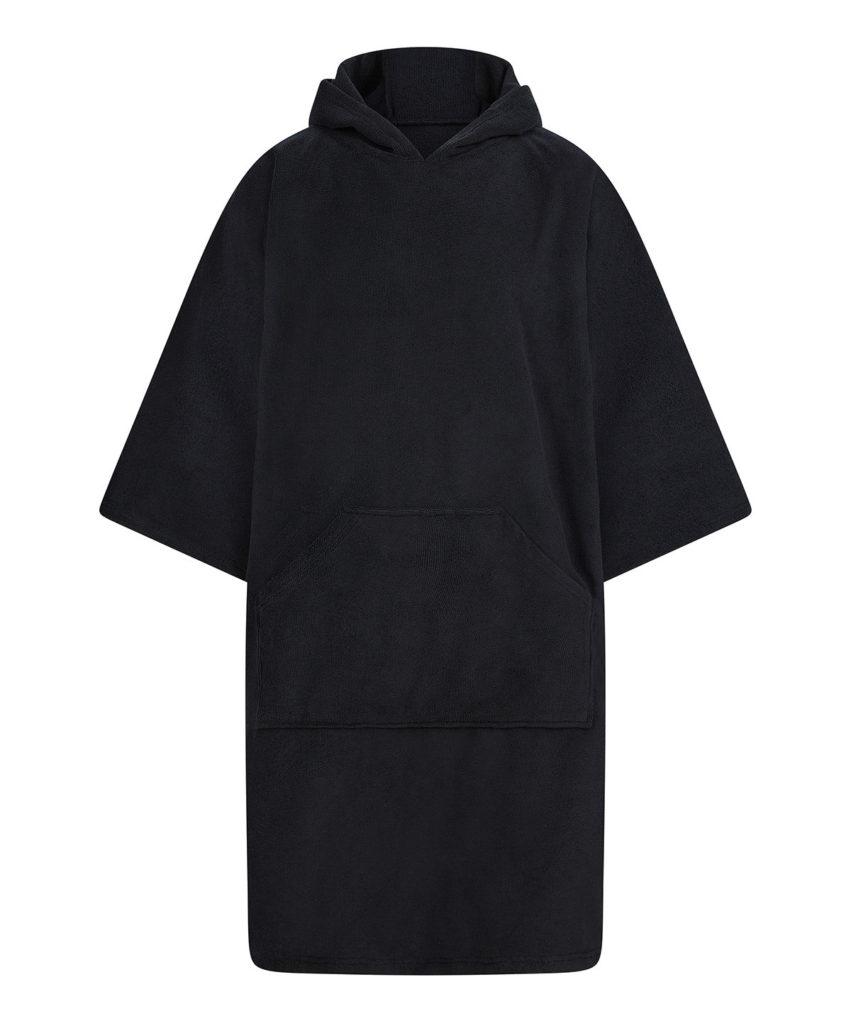 Tryck din logga på Badrockar från Towel City - Anpassa Poncho för vuxna i färgen Svart One Size för företag, föreningar och privatpersoner
