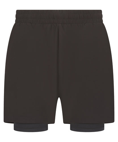 Tryck din logga på Shorts från Tombo - Anpassa Sportshorts med dubbla lager i färgen Svart för företag, föreningar och privatpersoner