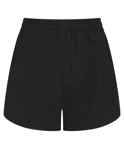 Tryck din logga på Shorts från Tombo - Anpassa Dam sportshorts med dubbla lager i färgen Svart för företag, föreningar och privatpersoner