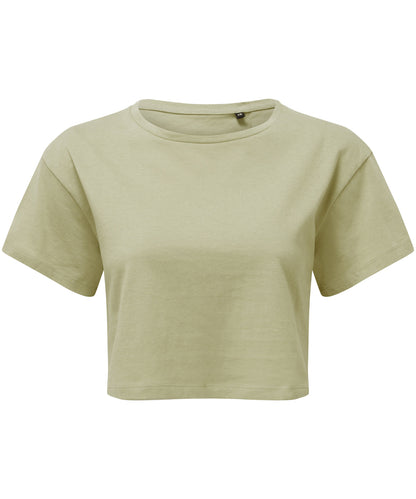 Tryck din logga på T-shirts från TriDri - Anpassa TriDri crop top för damer i färgen Ljusgrön för företag, föreningar och privatpersoner