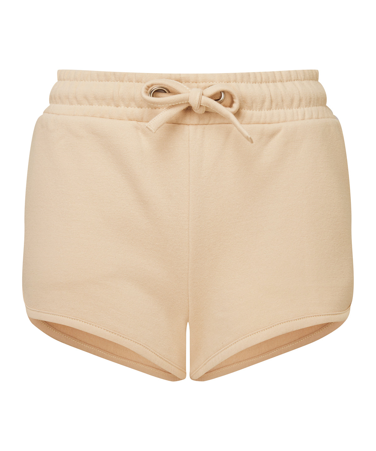 Tryck din logga på Shorts från TriDri - Anpassa Dam TriDri återvunnen retro joggingshorts i färgen Tan för företag, föreningar och privatpersoner