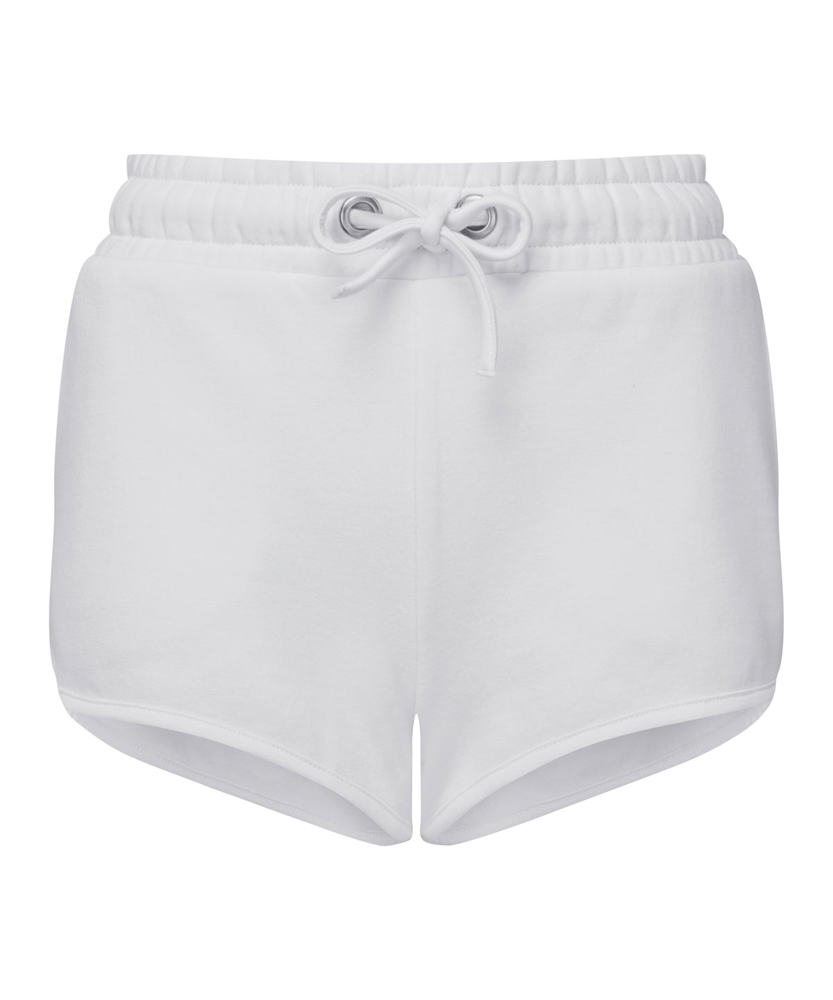 Tryck din logga på Shorts från TriDri - Anpassa Dam TriDri återvunnen retro joggingshorts i färgen Vit för företag, föreningar och privatpersoner