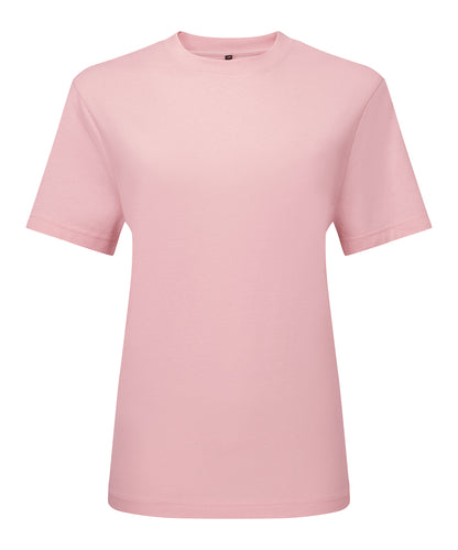 Tryck din logga på T-shirts från TriDri - Anpassa Dam TriDri organisk boxig t-shirt i överdimensionerad storlek i färgen Ljusrosa för företag, föreningar och privatpersoner