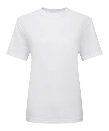 Tryck din logga på T-shirts från TriDri - Anpassa Dam TriDri organisk boxig t-shirt i överdimensionerad storlek i färgen Vit för företag, föreningar och privatpersoner