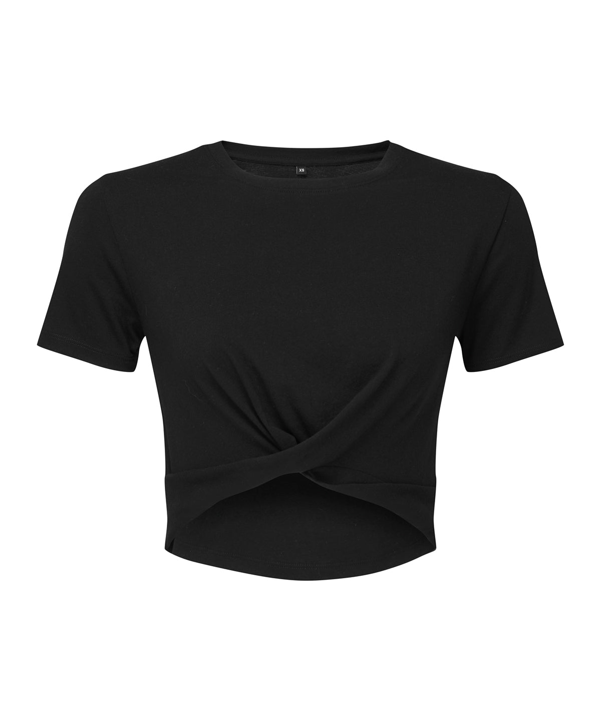 Tryck din logga på T-shirts från TriDri - Anpassa Dam TriDri twist crop top i färgen Svart för företag, föreningar och privatpersoner