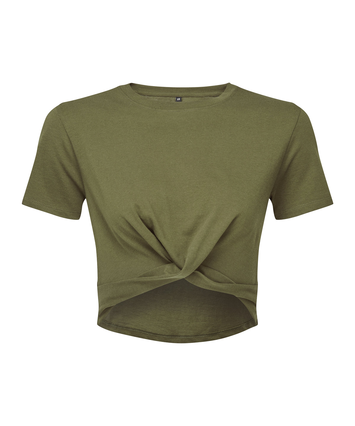 Tryck din logga på T-shirts från TriDri - Anpassa Dam TriDri twist crop top i färgen Oliv för företag, föreningar och privatpersoner