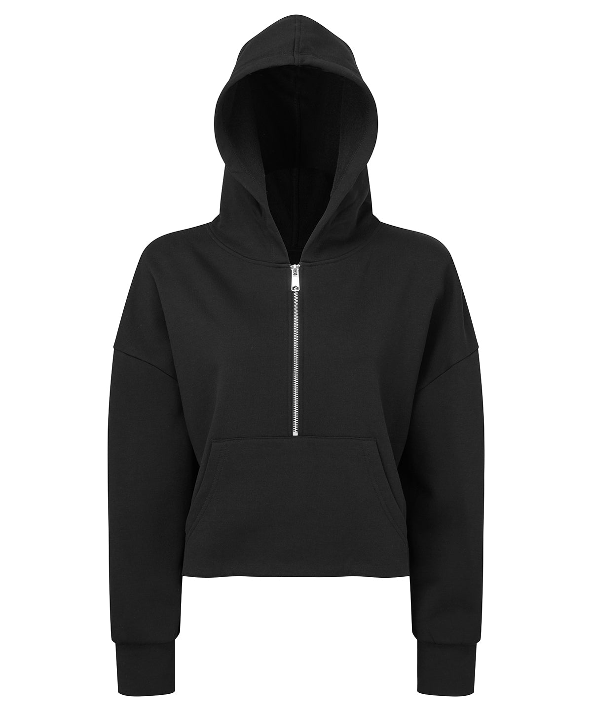Tryck din logga på Hoodies från TriDri - Anpassa Dam TriDri - 1/2 Zip Hoodie för Damer i färgen Svart för företag, föreningar och privatpersoner