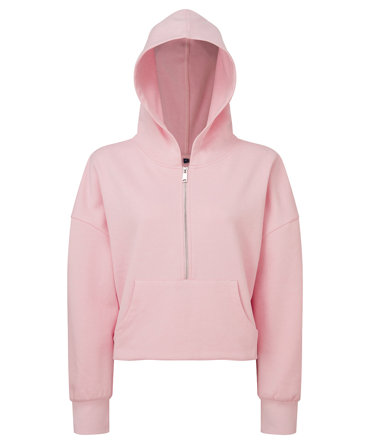 Tryck din logga på Hoodies från TriDri - Anpassa Dam TriDri - 1/2 Zip Hoodie för Damer i färgen Ljusrosa för företag, föreningar och privatpersoner