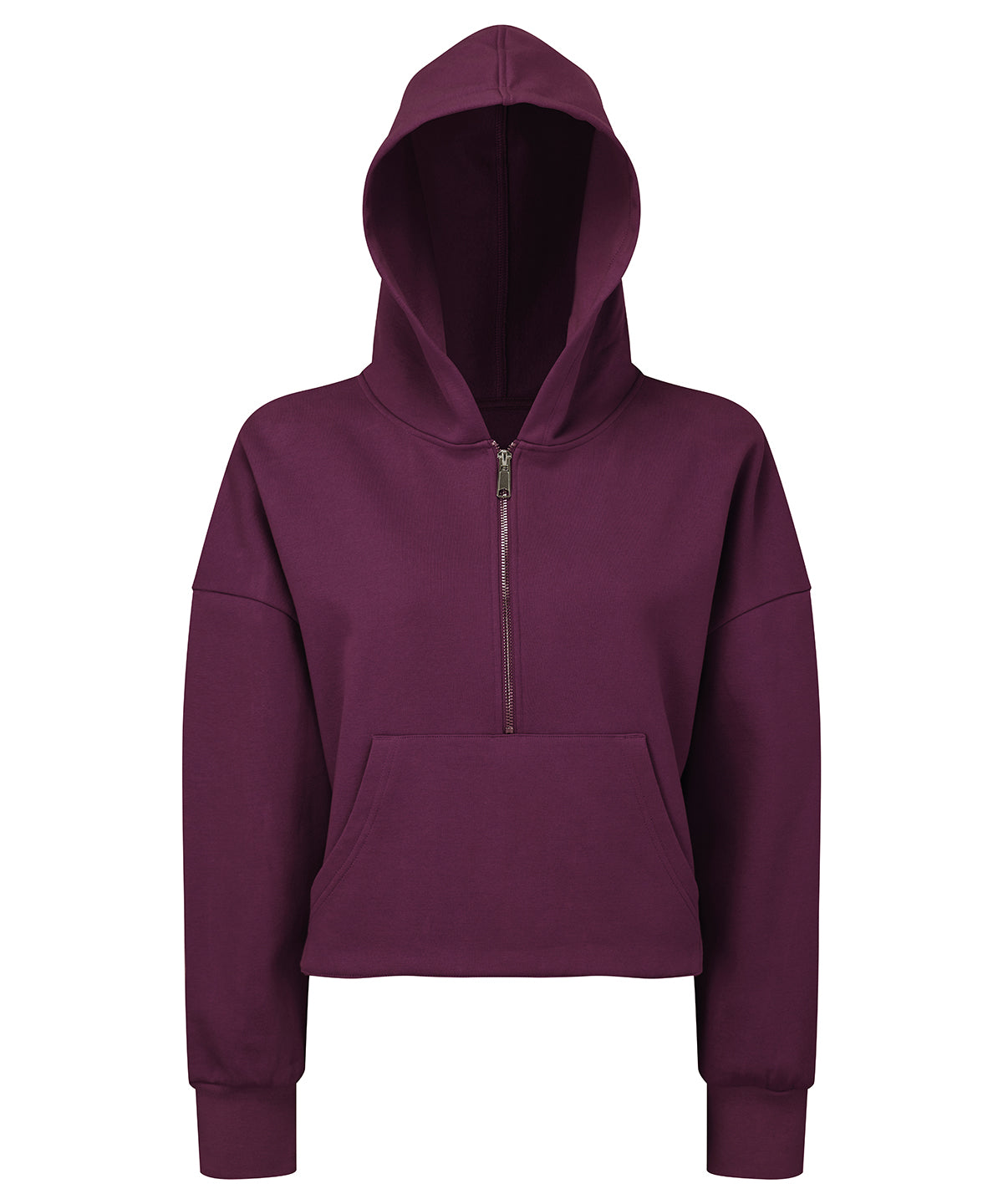 Tryck din logga på Hoodies från TriDri - Anpassa Dam TriDri - 1/2 Zip Hoodie för Damer i färgen Mörk lila för företag, föreningar och privatpersoner
