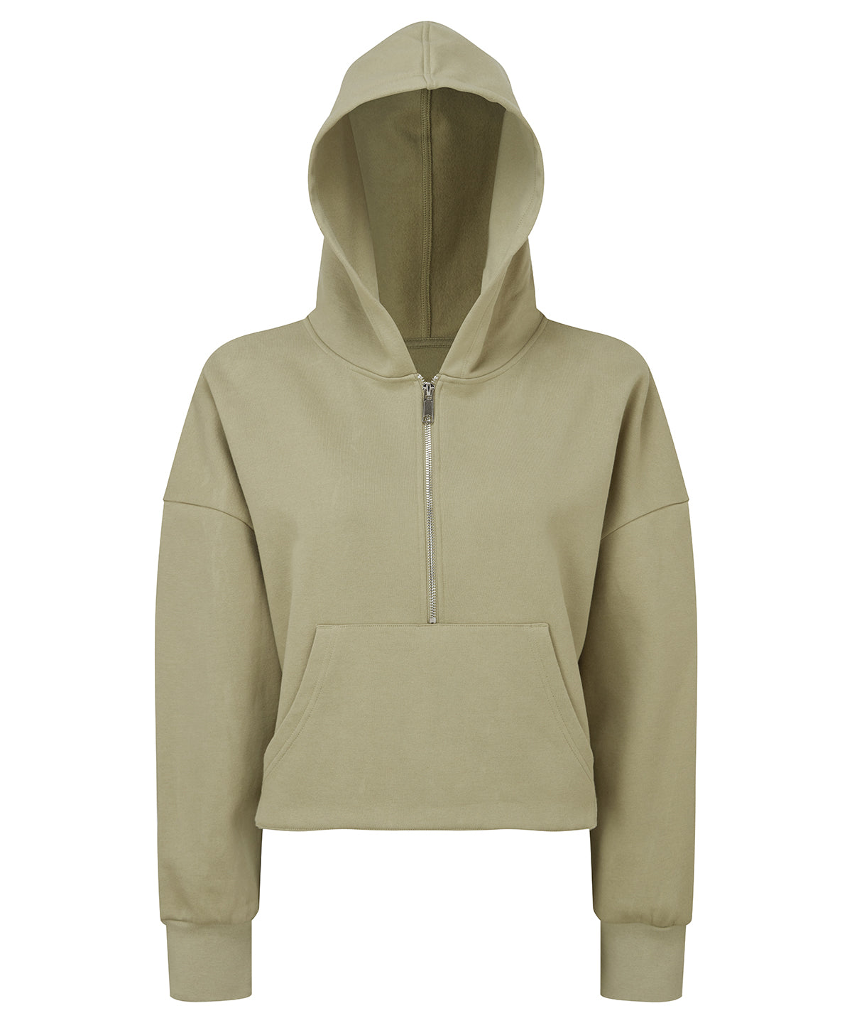 Tryck din logga på Hoodies från TriDri - Anpassa Dam TriDri - 1/2 Zip Hoodie för Damer i färgen Ljusgrön för företag, föreningar och privatpersoner