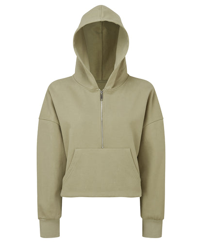 Tryck din logga på Hoodies från TriDri - Anpassa Dam TriDri - 1/2 Zip Hoodie för Damer i färgen Ljusgrön för företag, föreningar och privatpersoner